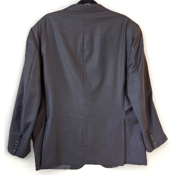Hickey Freeman Suit Jacket 46Reg Worsted Wool Made in USA Dark Gray - Picture 3 of 12